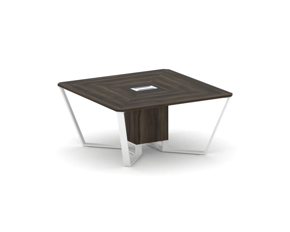 Стол переговорный квадратный ЛДСП/краш. металл/МДФ 1600x1600x750 Steel Meet