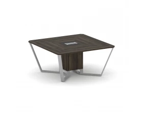 Стол переговорный квадратный ЛДСП/краш. металл/МДФ 1600x1600x750 Steel Meet images