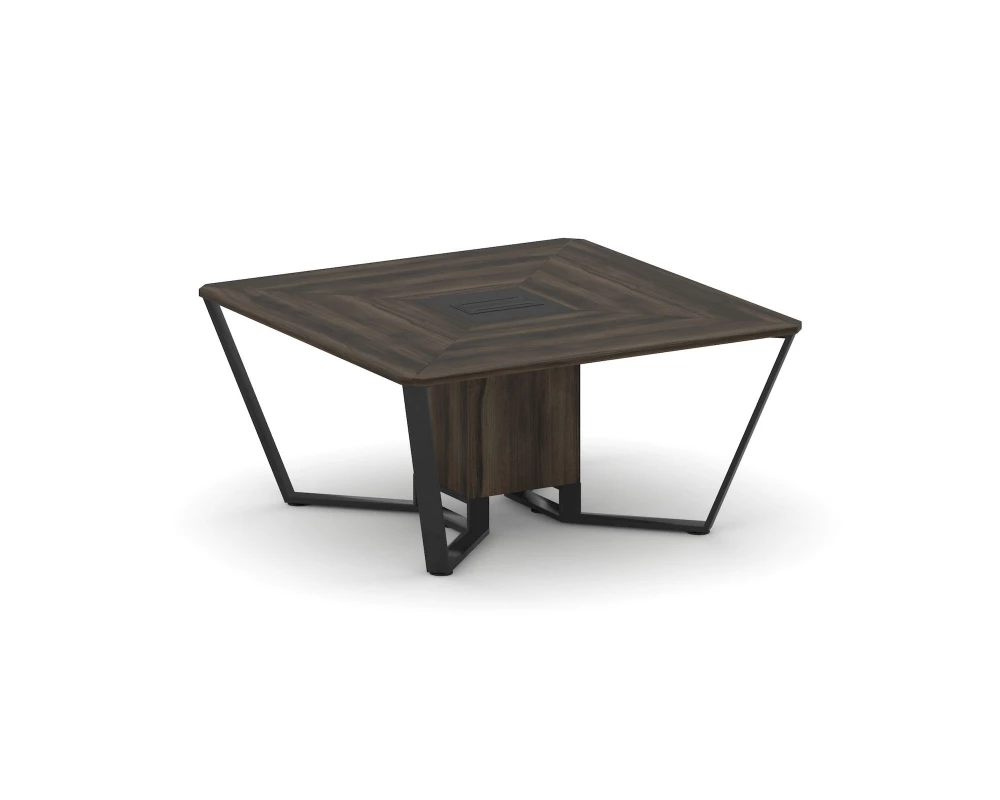 Стол переговорный квадратный ЛДСП/краш. металл/МДФ 1600x1600x750 Steel Meet