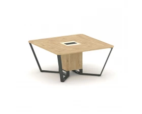 Стол переговорный квадратный ЛДСП/краш. металл/МДФ 1600x1600x750 Steel Meet images