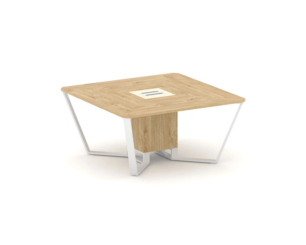 Стол переговорный квадратный ЛДСП/краш. металл/МДФ 1600x1600x750 Steel Meet