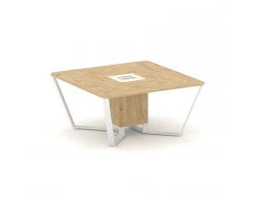 Стол переговорный квадратный ЛДСП/краш. металл/МДФ 1600x1600x750 Steel Meet images