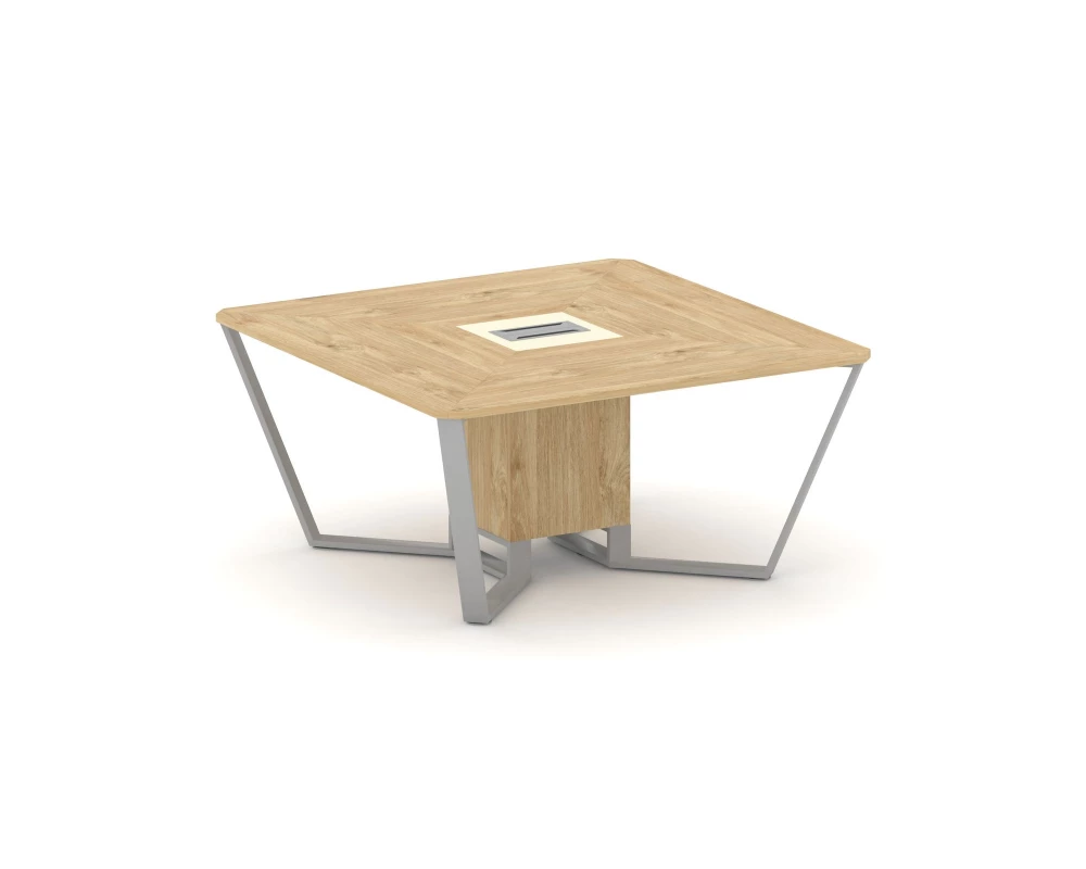 Стол переговорный квадратный ЛДСП/краш. металл/МДФ 1600x1600x750 Steel Meet