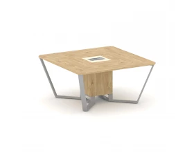 Стол переговорный квадратный ЛДСП/краш. металл/МДФ 1600x1600x750 Steel Meet images