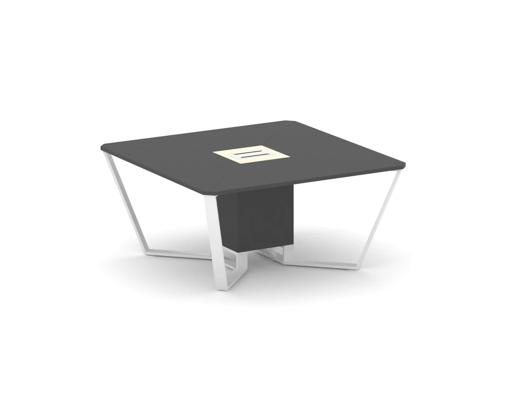 Стол переговорный квадратный ЛДСП/краш. металл/МДФ 1600x1600x750 Steel Meet