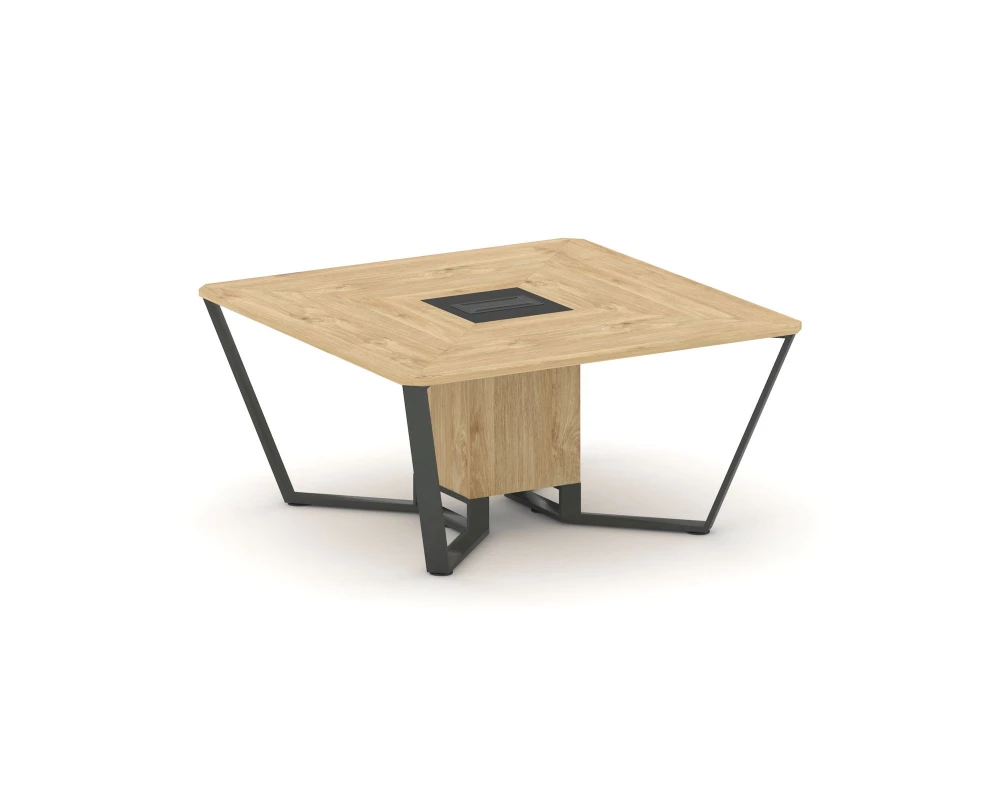 Стол переговорный квадратный ЛДСП/краш. металл/МДФ 1600x1600x750 Steel Meet