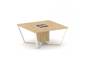 Стол переговорный квадратный ЛДСП/краш. металл/МДФ 1600x1600x750 Steel Meet images