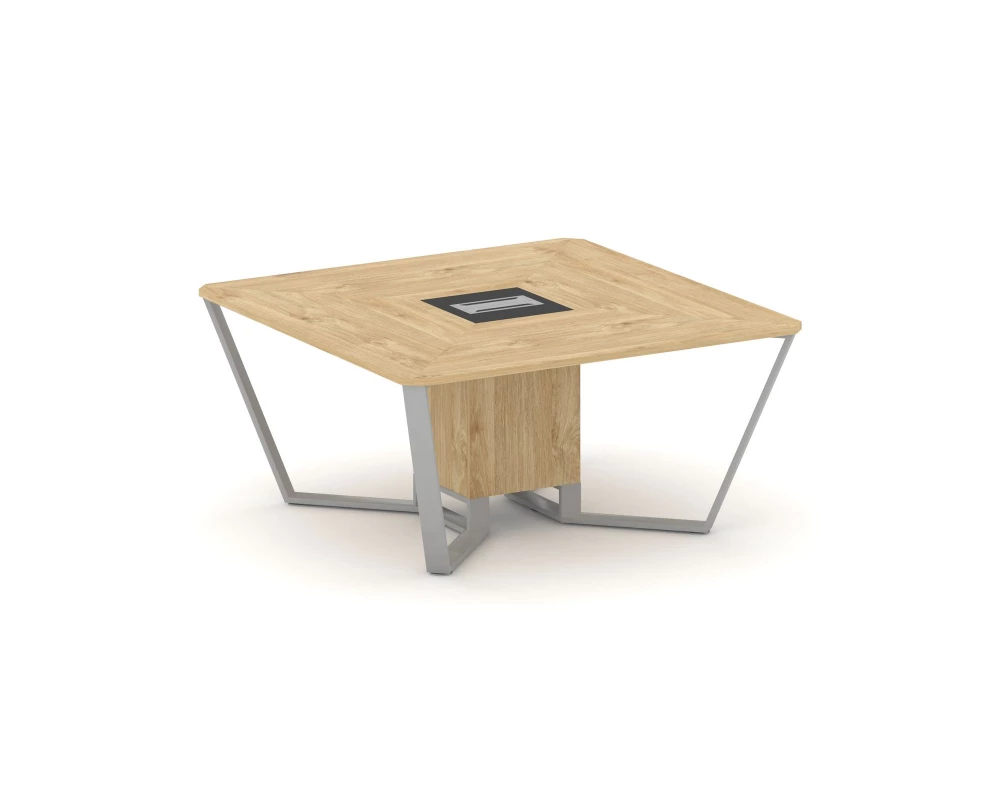 Стол переговорный квадратный ЛДСП/краш. металл/МДФ 1600x1600x750 Steel Meet