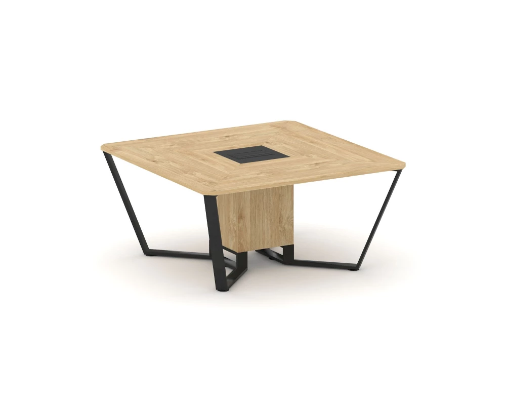 Стол переговорный квадратный ЛДСП/краш. металл/МДФ 1600x1600x750 Steel Meet