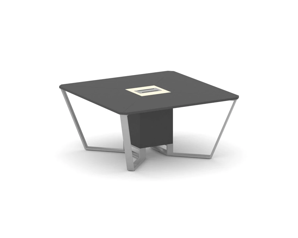 Стол переговорный квадратный ЛДСП/краш. металл/МДФ 1600x1600x750 Steel Meet