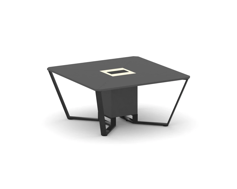 Стол переговорный квадратный ЛДСП/краш. металл/МДФ 1600x1600x750 Steel Meet