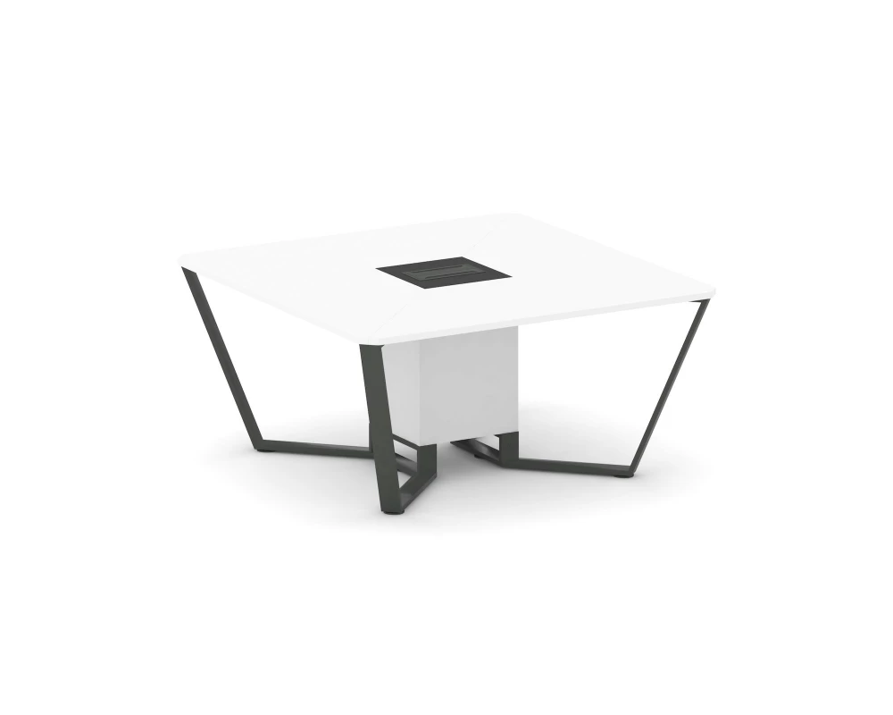 Стол переговорный квадратный ЛДСП/краш. металл/МДФ 1600x1600x750 Steel Meet