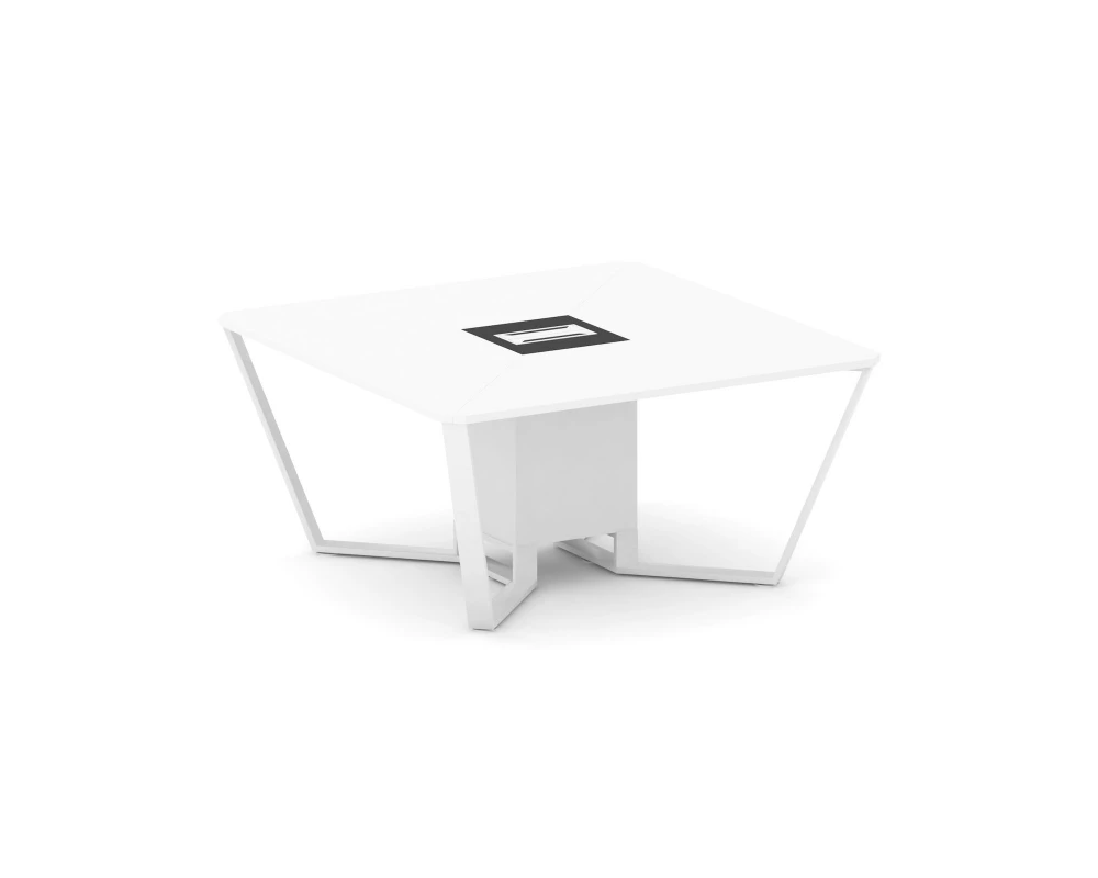 Стол переговорный квадратный ЛДСП/краш. металл/МДФ 1600x1600x750 Steel Meet