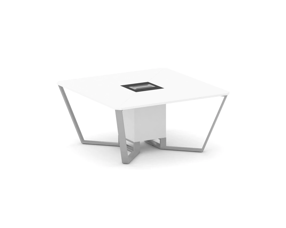 Стол переговорный квадратный ЛДСП/краш. металл/МДФ 1600x1600x750 Steel Meet