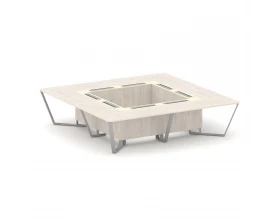 Стол переговорный квадратный ЛДСП/краш. металл/МДФ 3200x3200x750 Steel Meet images