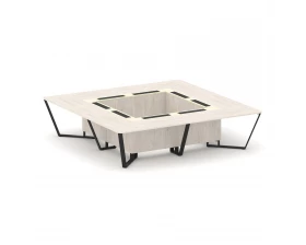 Стол переговорный квадратный ЛДСП/краш. металл/МДФ 3200x3200x750 Steel Meet images