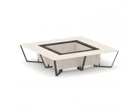 Стол переговорный квадратный ЛДСП/краш. металл/МДФ 3200x3200x750 Steel Meet images