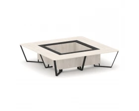 Стол переговорный квадратный ЛДСП/краш. металл/МДФ 3200x3200x750 Steel Meet images