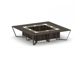 Стол переговорный квадратный ЛДСП/краш. металл/МДФ 3200x3200x750 Steel Meet images