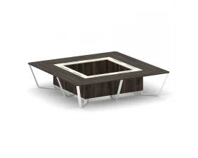 Стол переговорный квадратный ЛДСП/краш. металл/МДФ 3200x3200x750 Steel Meet images