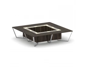 Стол переговорный квадратный ЛДСП/краш. металл/МДФ 3200x3200x750 Steel Meet images