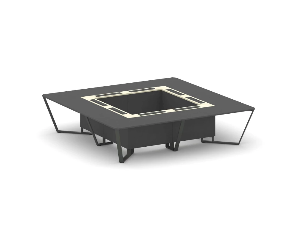 Стол переговорный квадратный ЛДСП/краш. металл/МДФ 3200x3200x750 Steel Meet