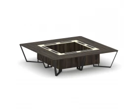 Стол переговорный квадратный ЛДСП/краш. металл/МДФ 3200x3200x750 Steel Meet images