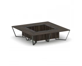 Стол переговорный квадратный ЛДСП/краш. металл/МДФ 3200x3200x750 Steel Meet images