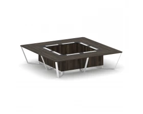 Стол переговорный квадратный ЛДСП/краш. металл/МДФ 3200x3200x750 Steel Meet images