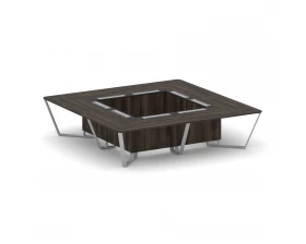 Стол переговорный квадратный ЛДСП/краш. металл/МДФ 3200x3200x750 Steel Meet images