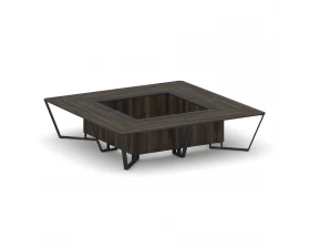 Стол переговорный квадратный ЛДСП/краш. металл/МДФ 3200x3200x750 Steel Meet images