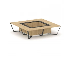 Стол переговорный квадратный ЛДСП/краш. металл/МДФ 3200x3200x750 Steel Meet images