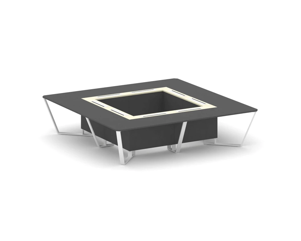 Стол переговорный квадратный ЛДСП/краш. металл/МДФ 3200x3200x750 Steel Meet