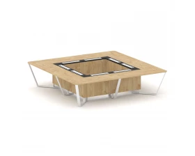 Стол переговорный квадратный ЛДСП/краш. металл/МДФ 3200x3200x750 Steel Meet images