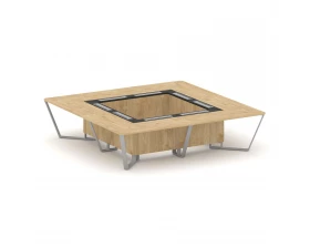 Стол переговорный квадратный ЛДСП/краш. металл/МДФ 3200x3200x750 Steel Meet images