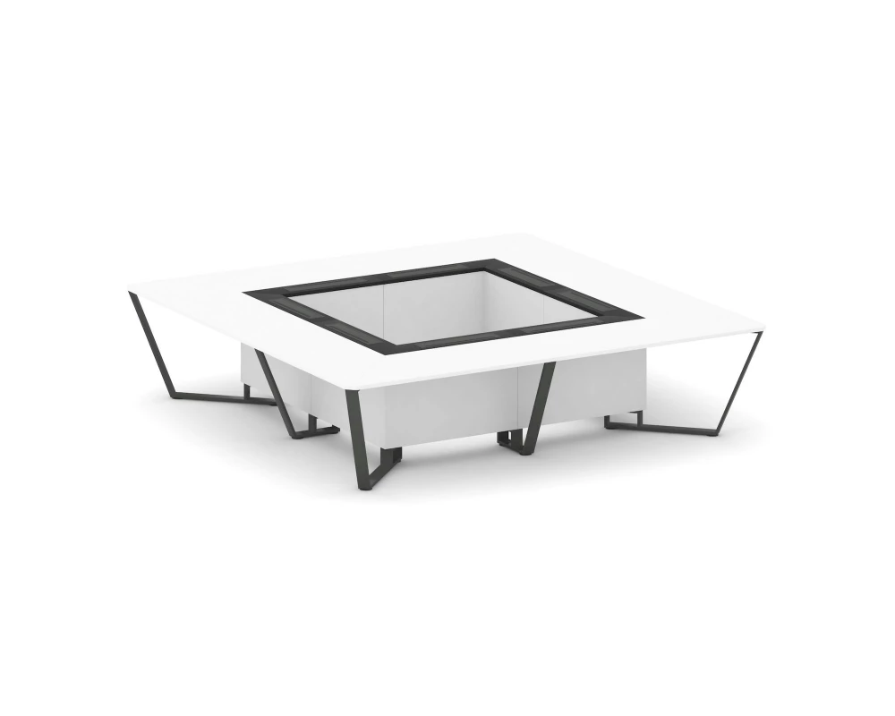 Стол переговорный квадратный ЛДСП/краш. металл/МДФ 3200x3200x750 Steel Meet