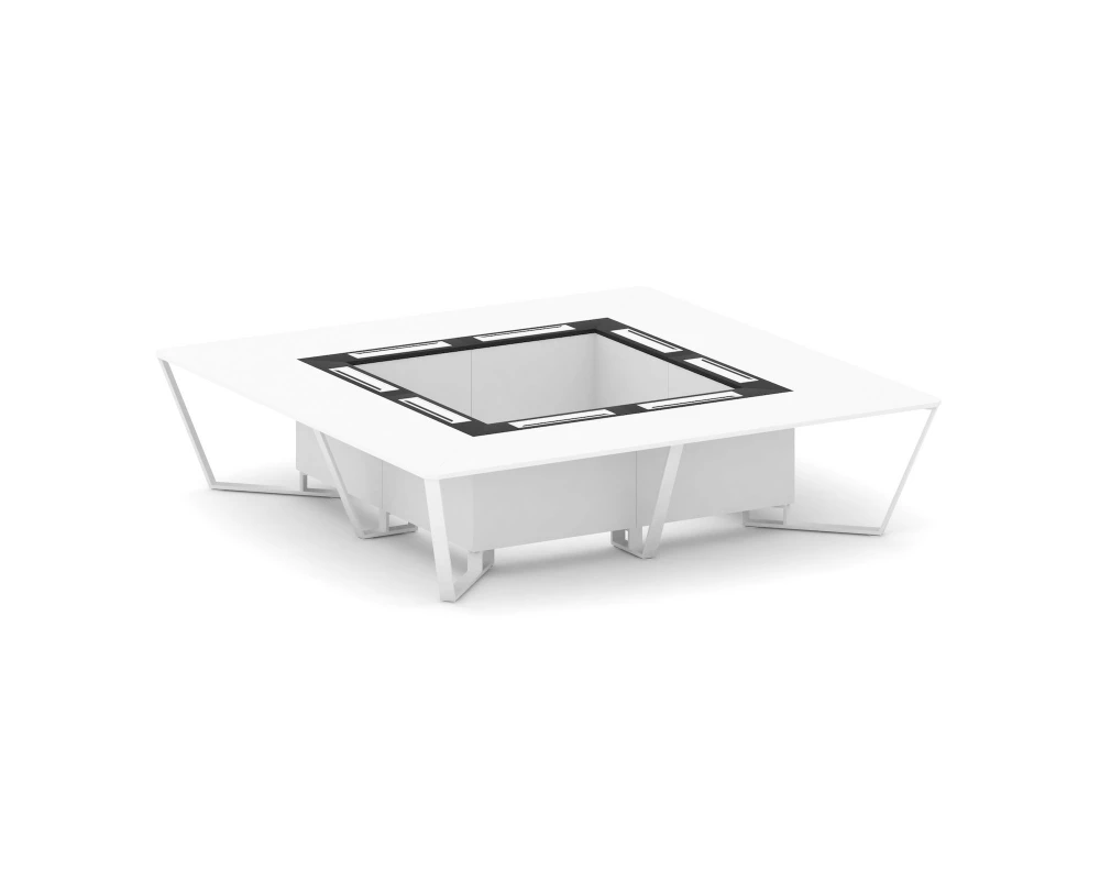 Стол переговорный квадратный ЛДСП/краш. металл/МДФ 3200x3200x750 Steel Meet