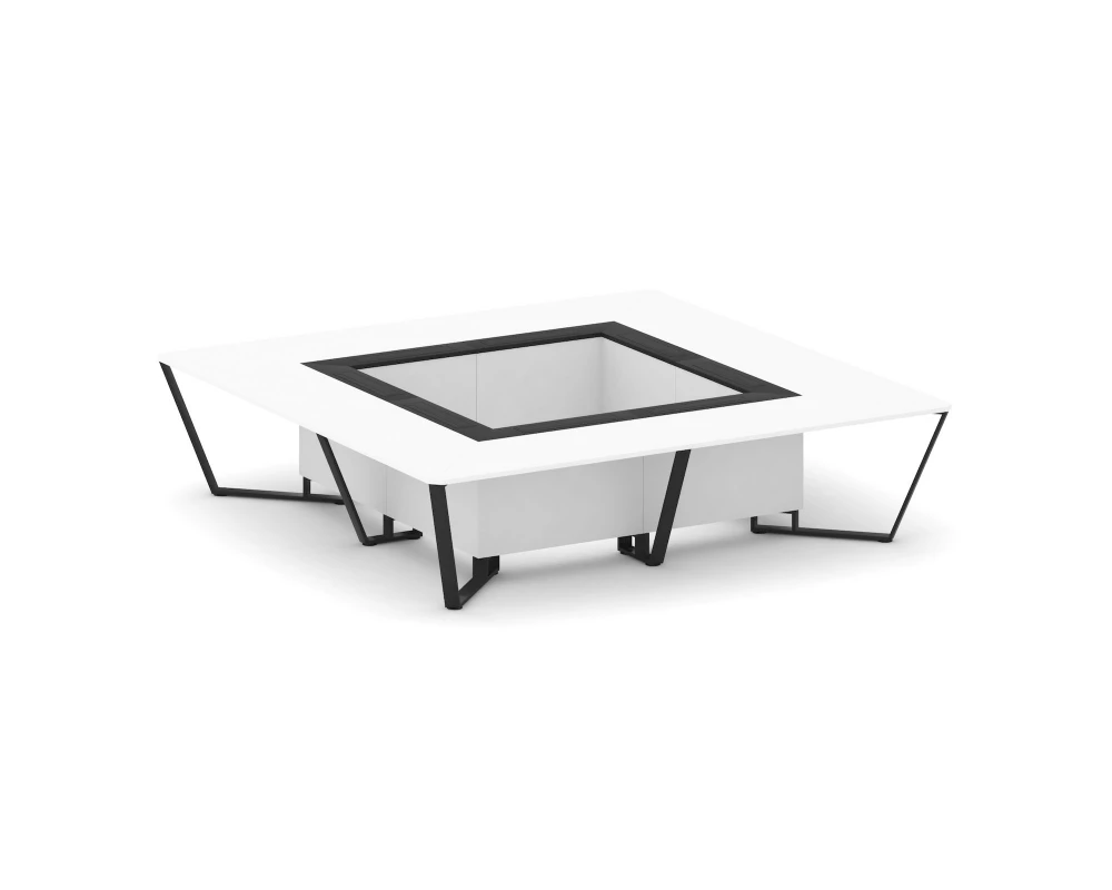 Стол переговорный квадратный ЛДСП/краш. металл/МДФ 3200x3200x750 Steel Meet