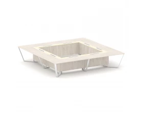 Стол переговорный квадратный ЛДСП/краш. металл/МДФ 4000x4000x750 Steel Meet images