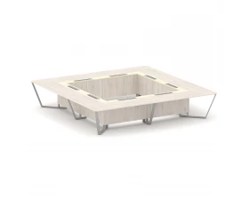 Стол переговорный квадратный ЛДСП/краш. металл/МДФ 4000x4000x750 Steel Meet images