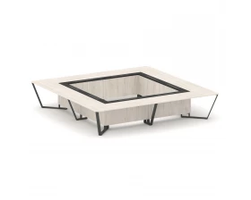 Стол переговорный квадратный ЛДСП/краш. металл/МДФ 4000x4000x750 Steel Meet images