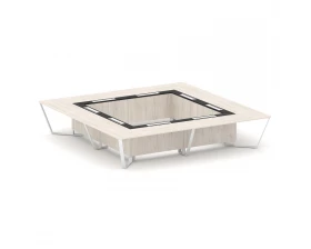 Стол переговорный квадратный ЛДСП/краш. металл/МДФ 4000x4000x750 Steel Meet images