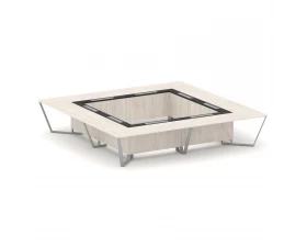 Стол переговорный квадратный ЛДСП/краш. металл/МДФ 4000x4000x750 Steel Meet images