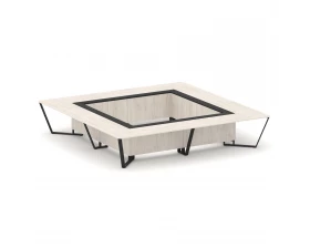 Стол переговорный квадратный ЛДСП/краш. металл/МДФ 4000x4000x750 Steel Meet images