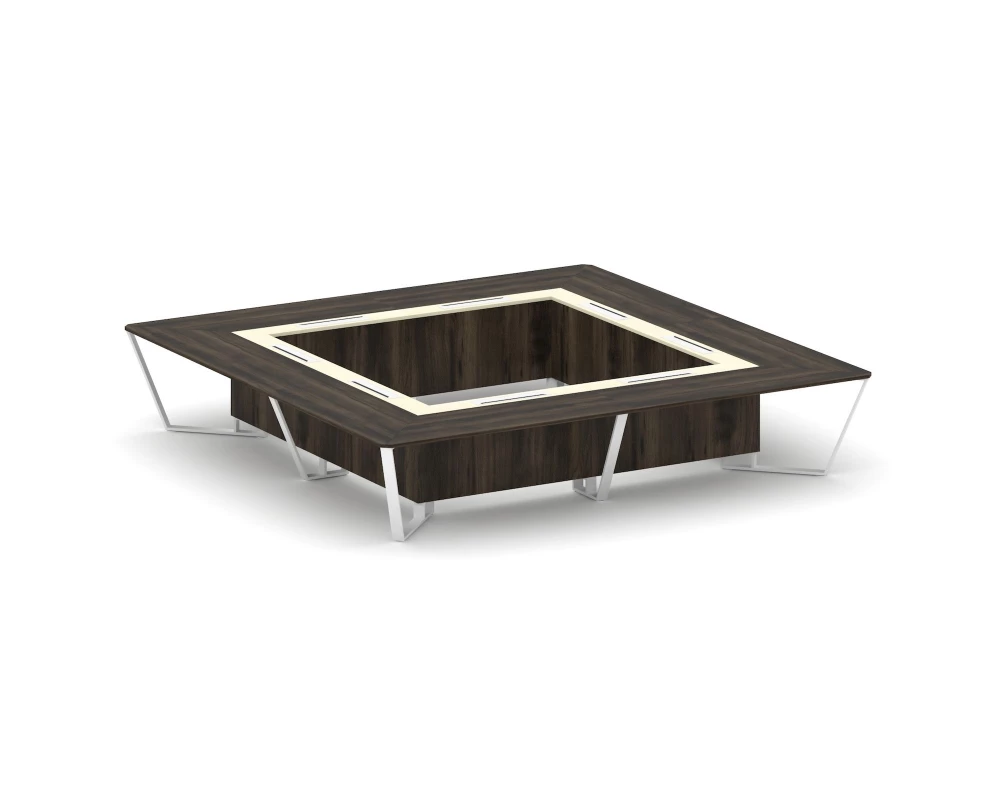 Стол переговорный квадратный ЛДСП/краш. металл/МДФ 4000x4000x750 Steel Meet