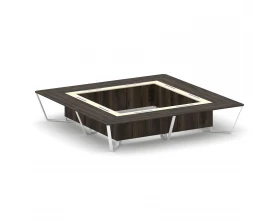 Стол переговорный квадратный ЛДСП/краш. металл/МДФ 4000x4000x750 Steel Meet images