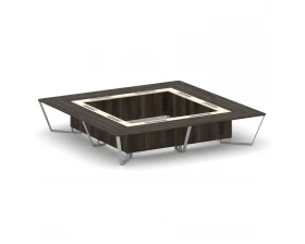 Стол переговорный квадратный ЛДСП/краш. металл/МДФ 4000x4000x750 Steel Meet images