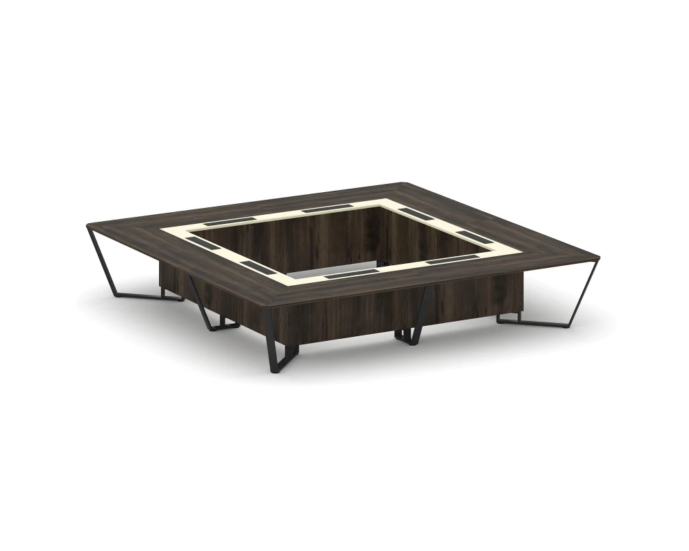 Стол переговорный квадратный ЛДСП/краш. металл/МДФ 4000x4000x750 Steel Meet