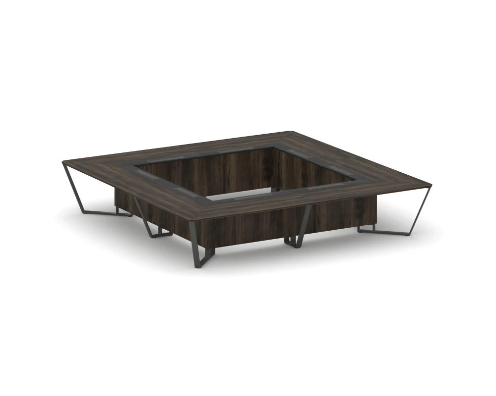 Стол переговорный квадратный ЛДСП/краш. металл/МДФ 4000x4000x750 Steel Meet