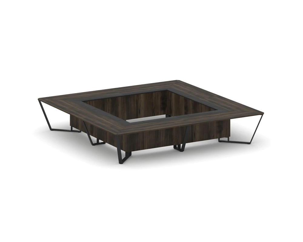 Стол переговорный квадратный ЛДСП/краш. металл/МДФ 4000x4000x750 Steel Meet